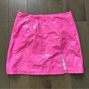 SHEIN Shiny Pink Pencil Skirt